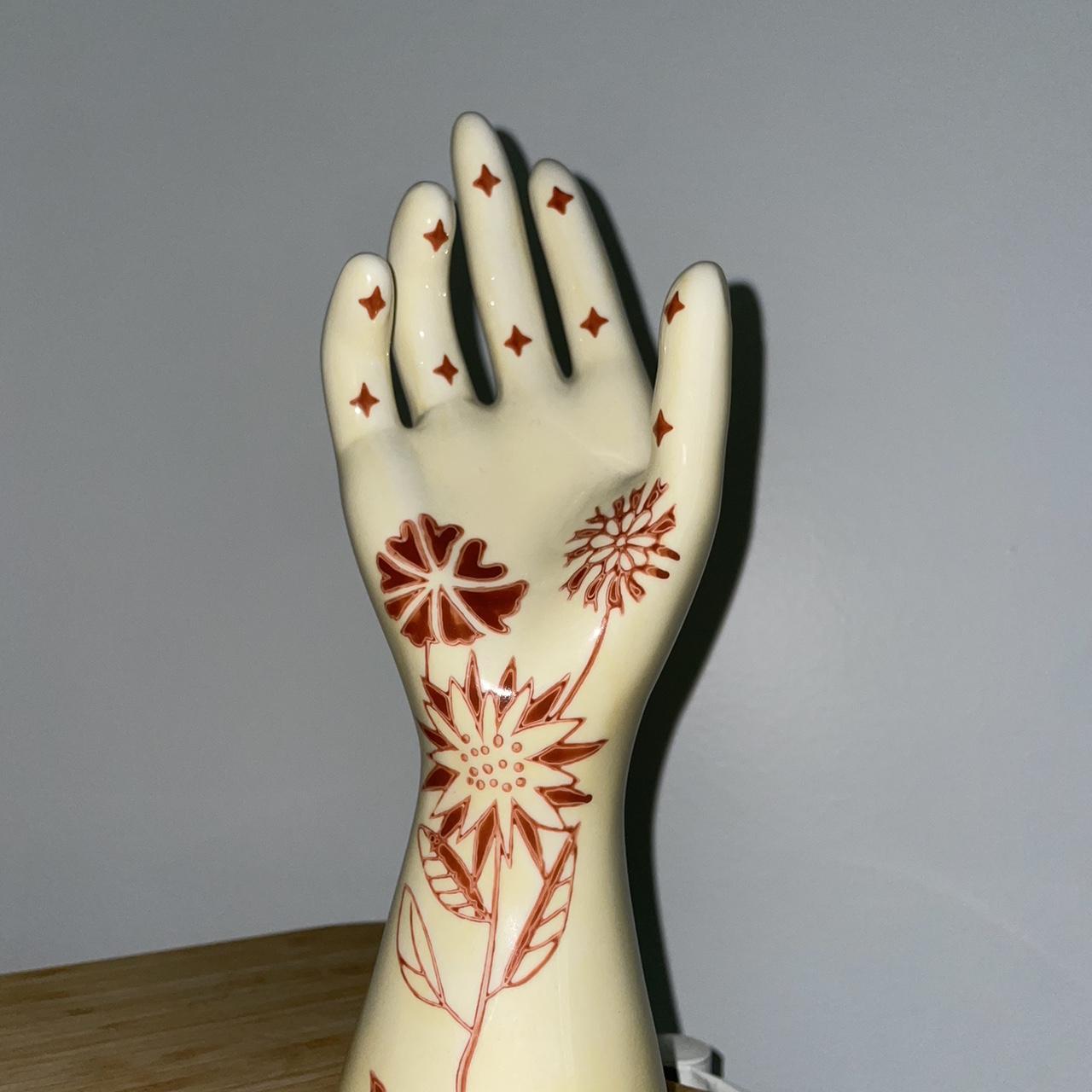 Ceramic hand decor from Urban Outfitters Maroon... Depop