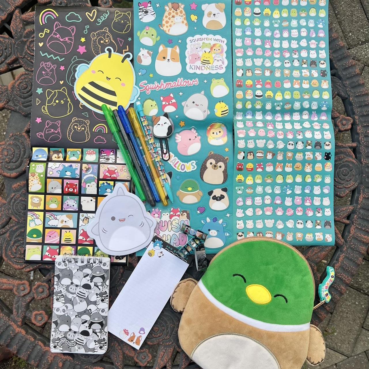 Squishmallow art set, Stickers 500+, pens, notebook