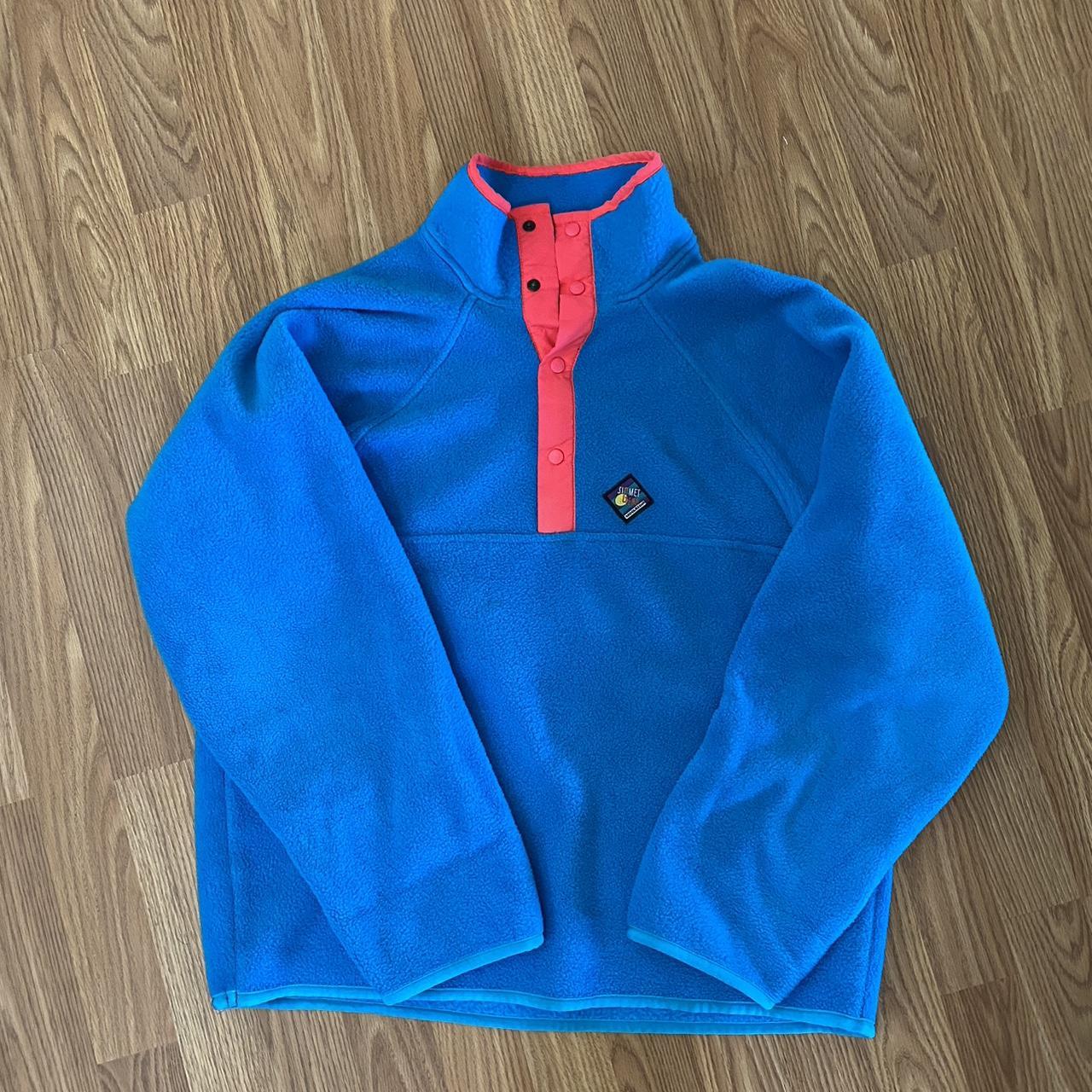 Woolrich Women's Blue and Pink Jumper | Depop