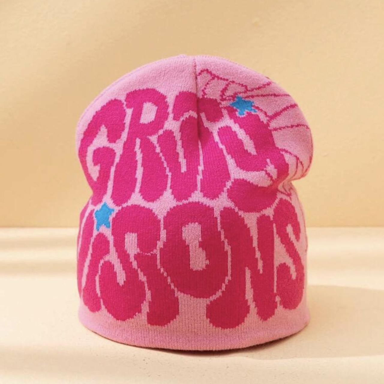Pink GRVTY VISIONS x Spider Beanie #y2k #beanie | Depop