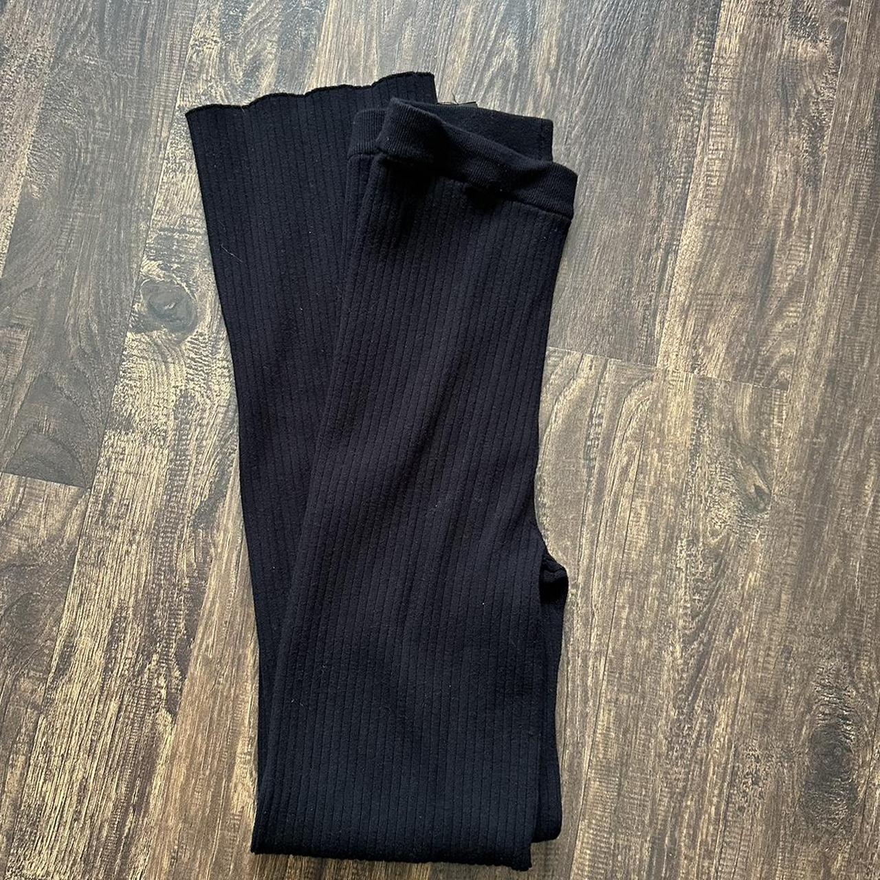 H&M RIBBED BLACK LOUNGE PANTS , SIZE: SMALL (true to
