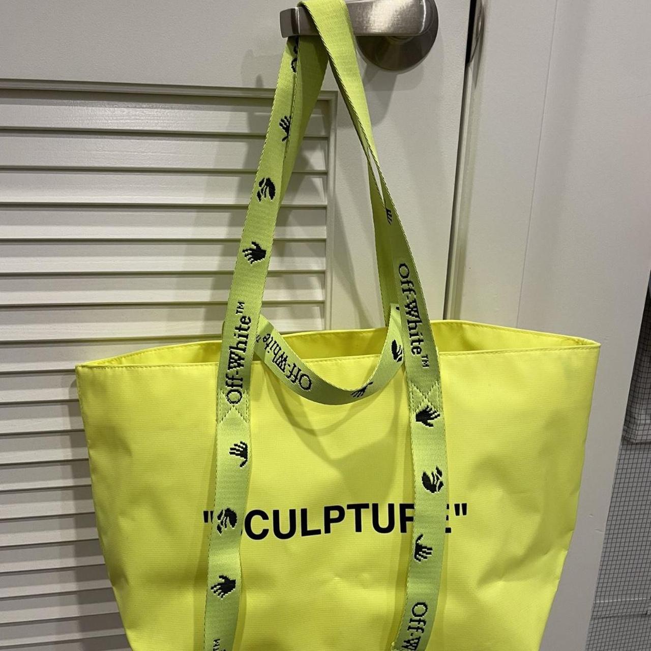 Off white yellow tote sale