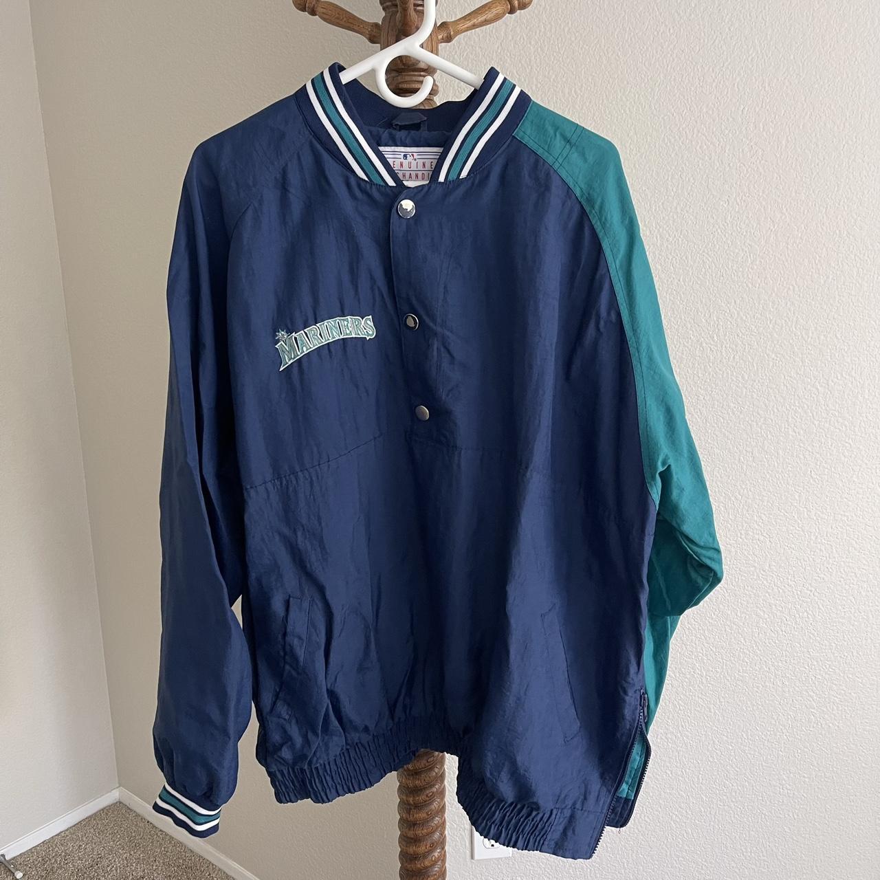 Vintage Seattle Mariners Starter Satin Grey - Depop