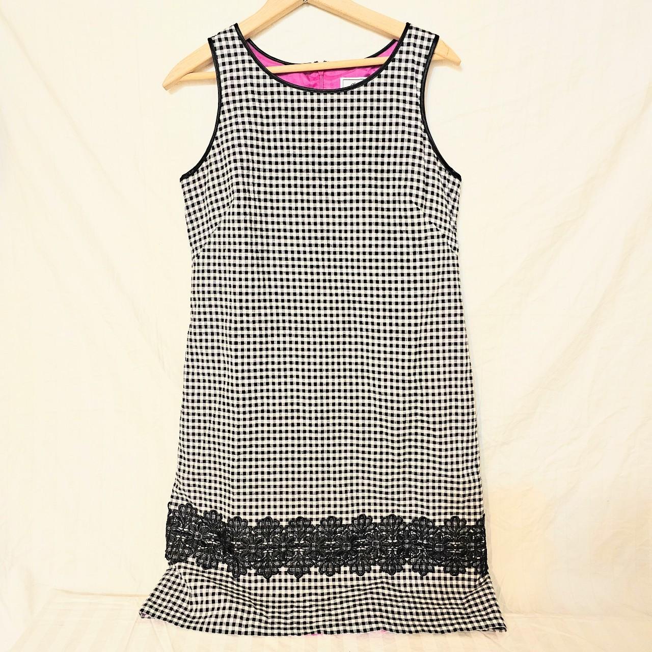 J HOWARD Sleevless Black Gingham Shift Summer