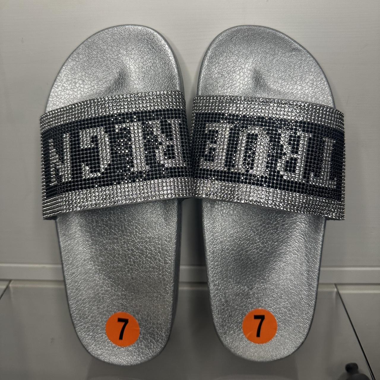 True Religion Bling Rhinestone Slides #truereligion... - Depop