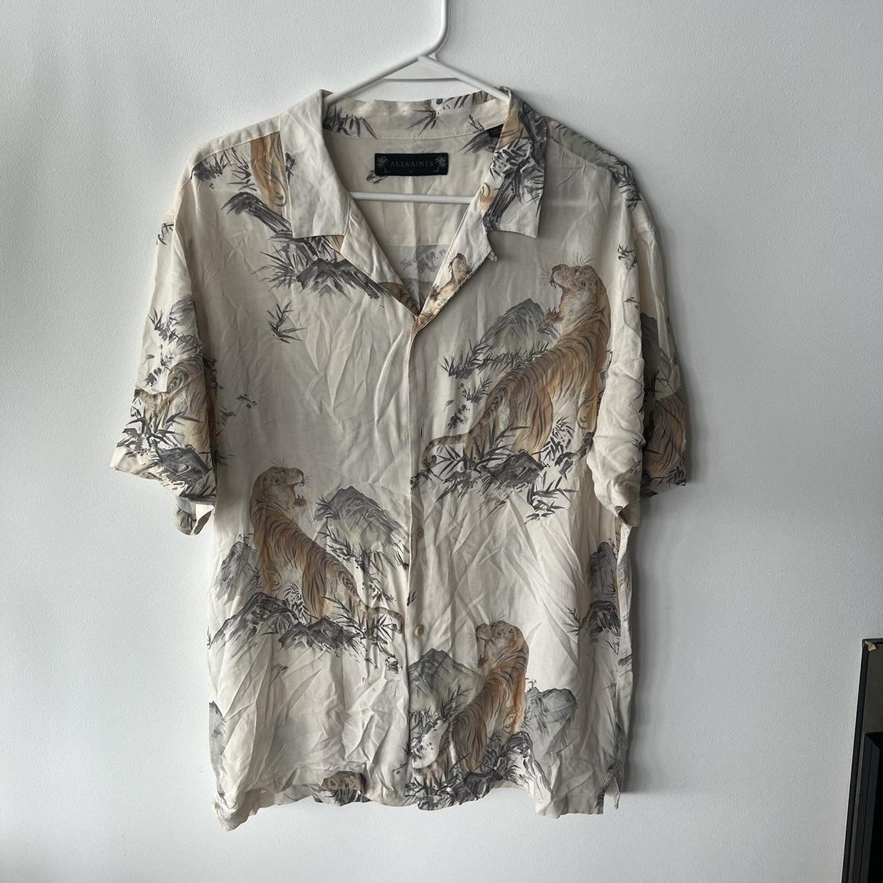 All Saints Men’s Shirt tiger print - Depop