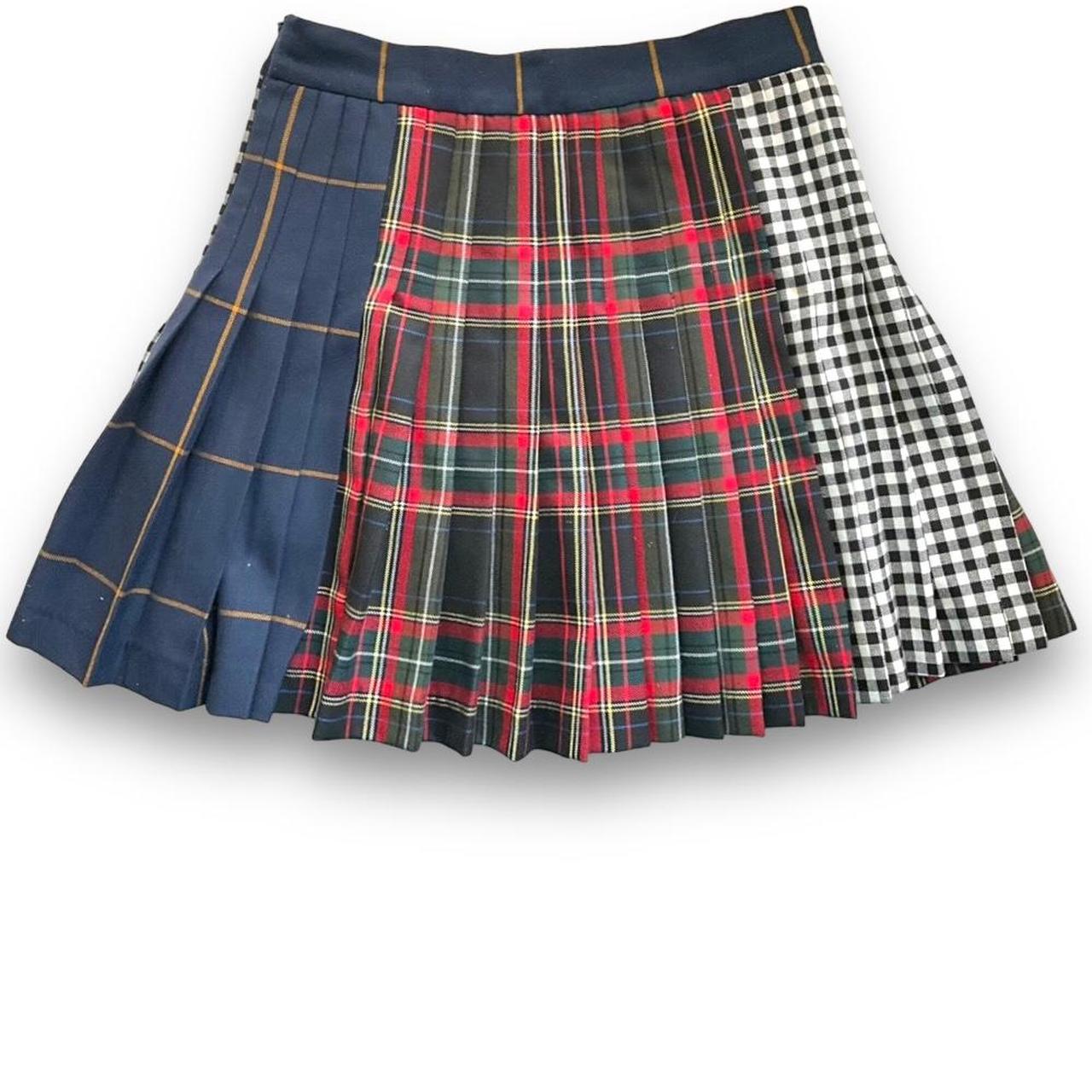 Plaid Skirt Schoolgirl Skirt Zara Zara Orange Academia Plaid Tweed