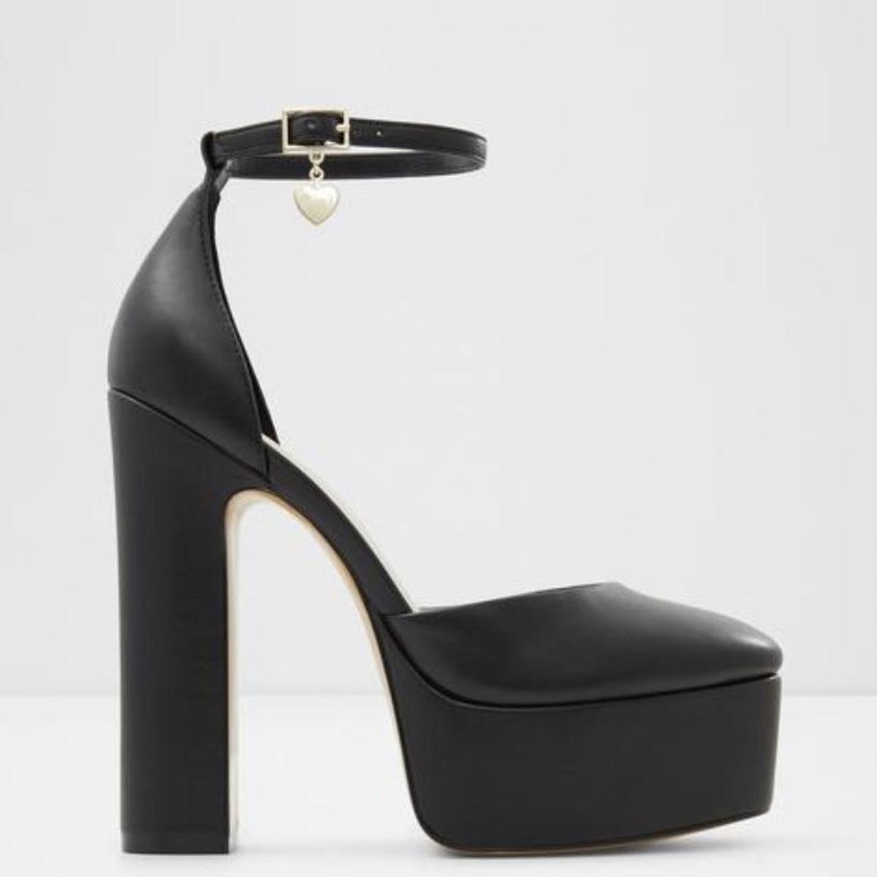 Aldo Jacey Women's Black Block Heel Brand Depop