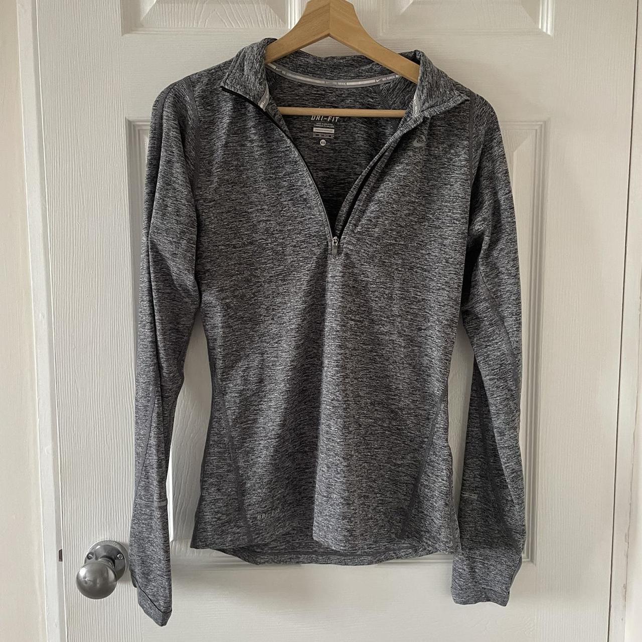 Nike grey quarter zip long sleeve top Perfect... - Depop