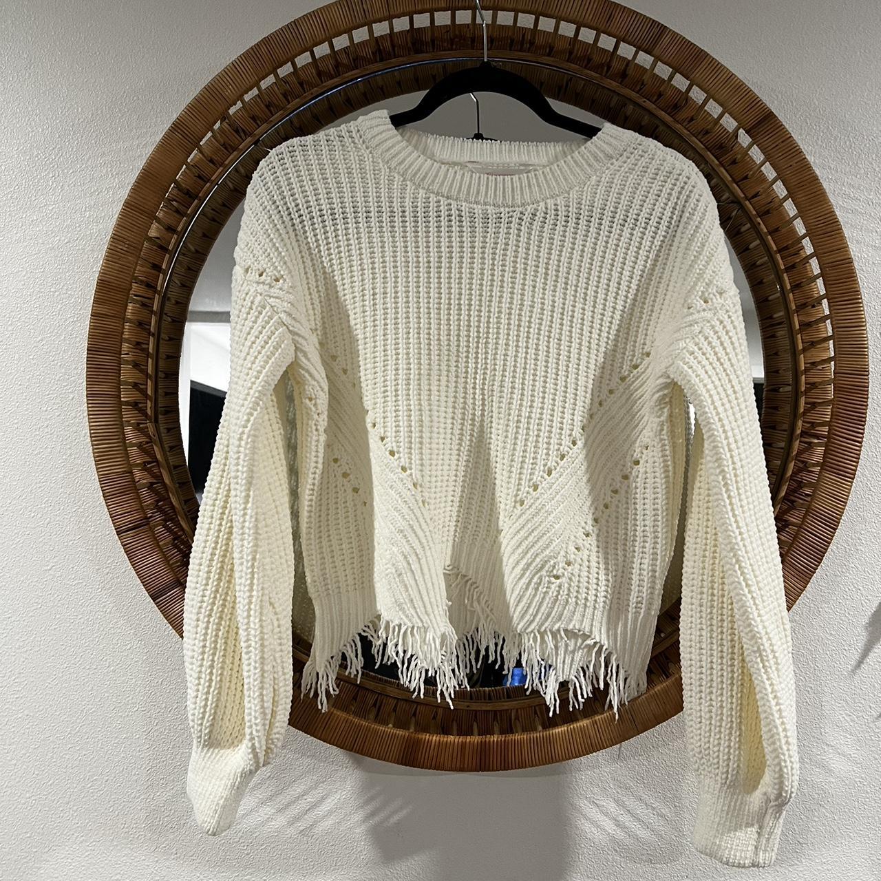 Sweater with outlet frayed bottom