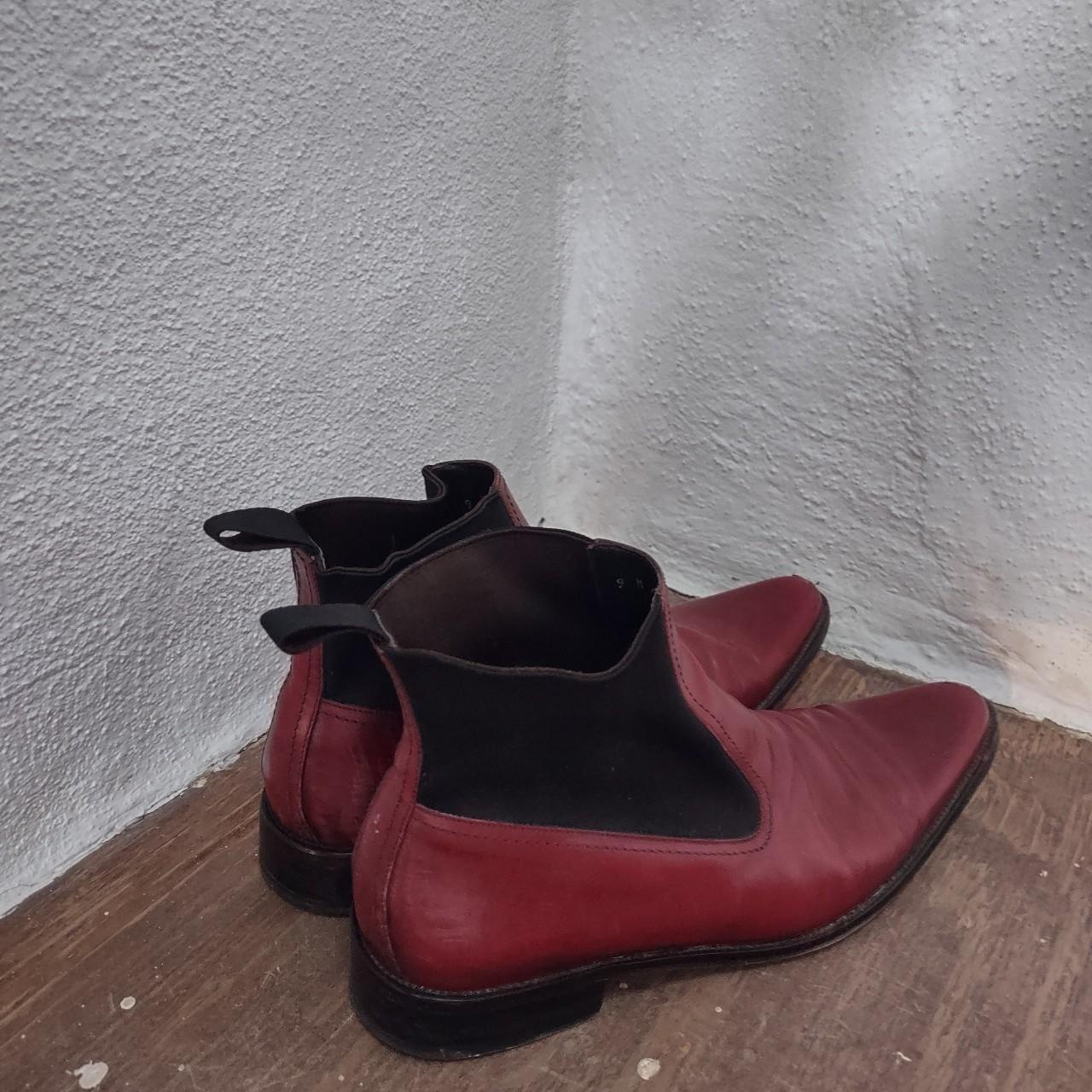 Vintage Donald Pliner Red Leather Slip On Boots Size Depop