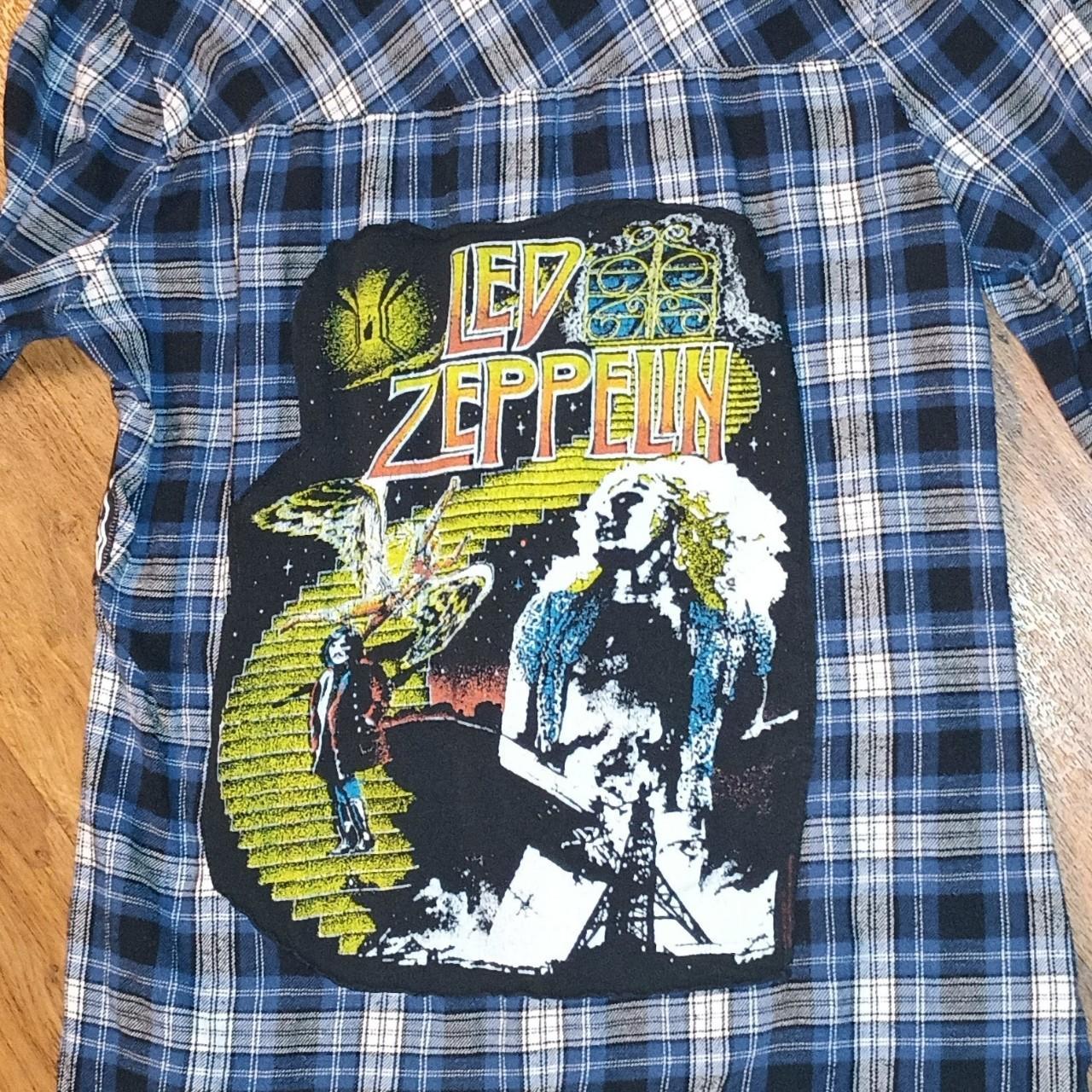 Medium up cycle Led Zeppelin button up flannel Depop