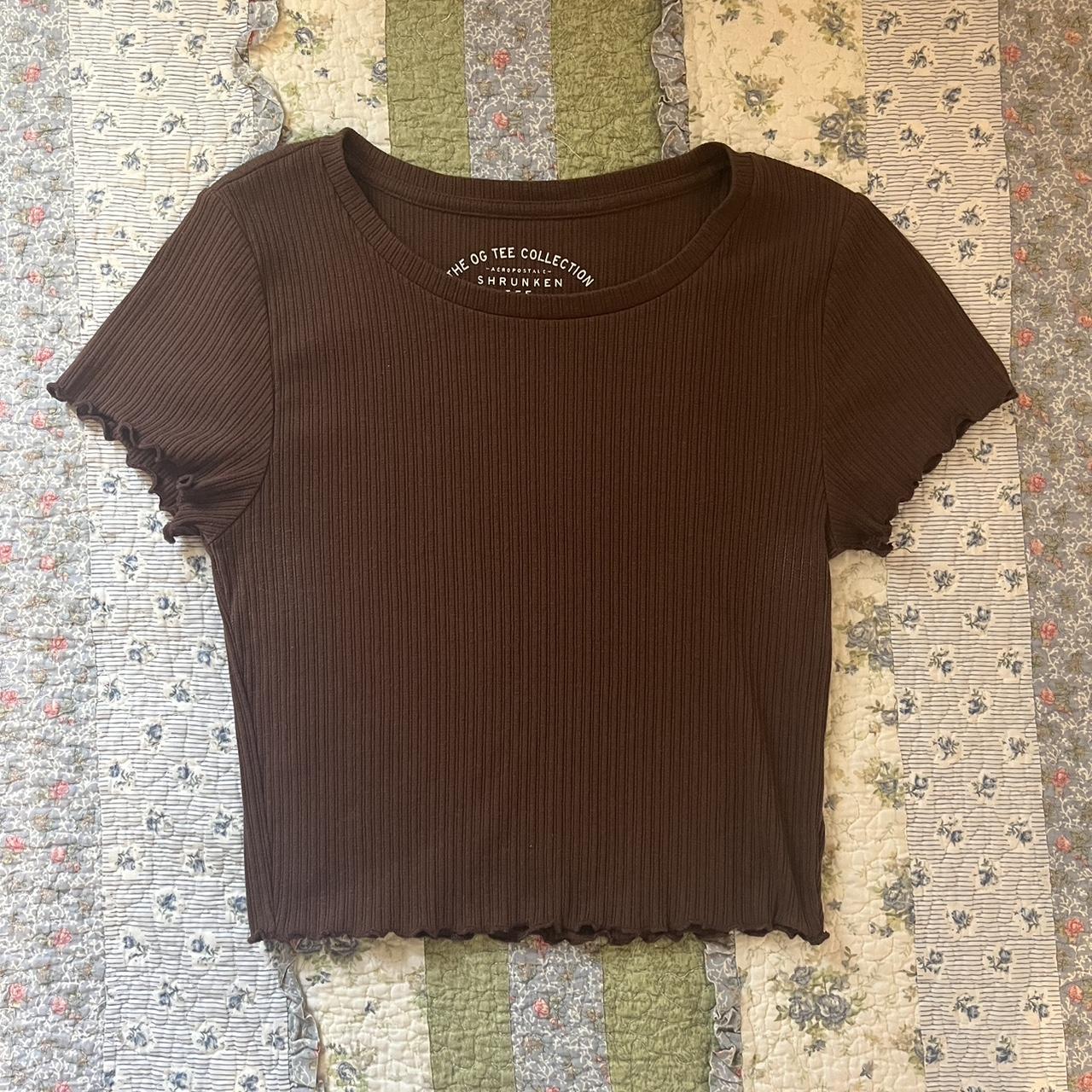 Aeropostale Women's Brown Crop-top | Depop