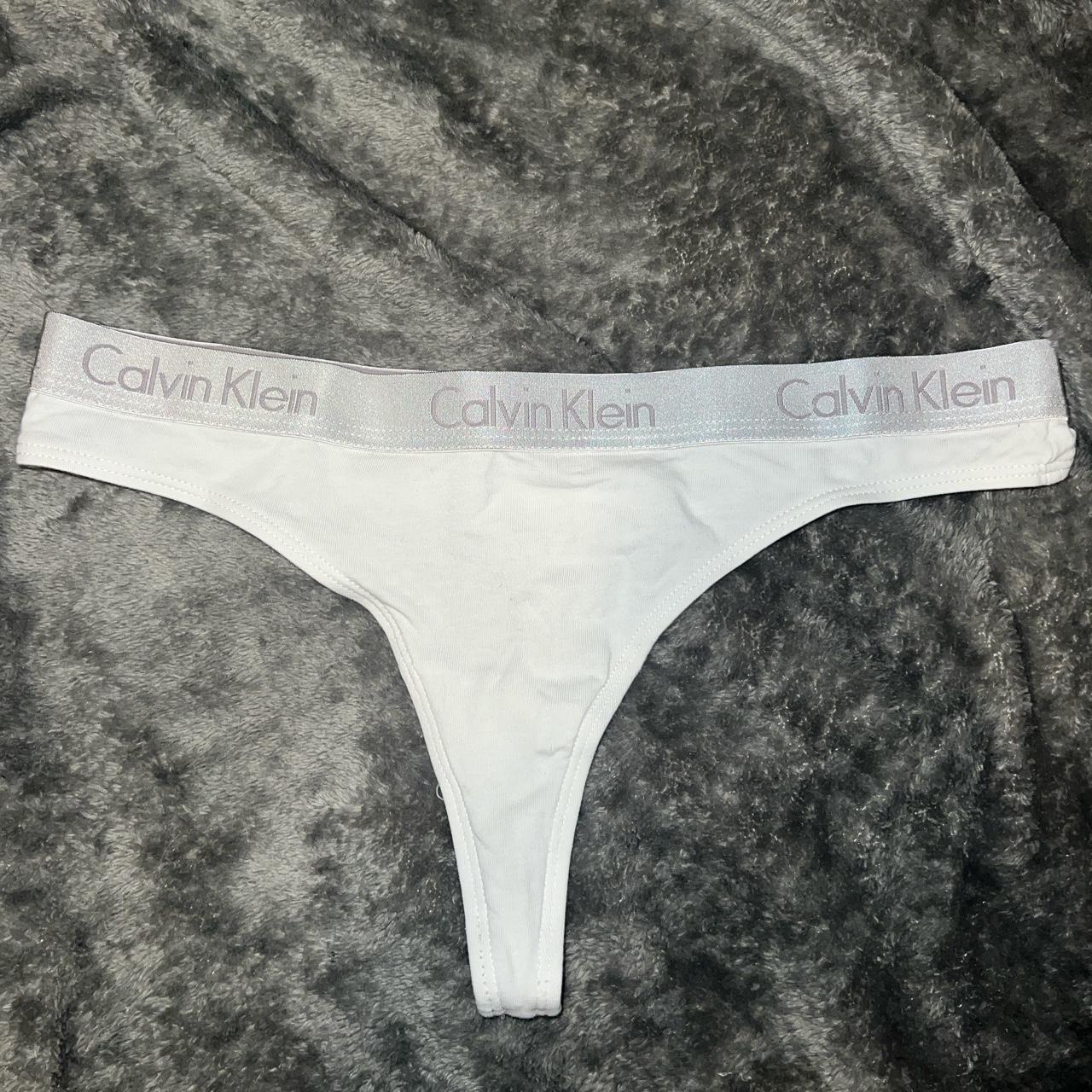 White calvin-klein-thong - Depop