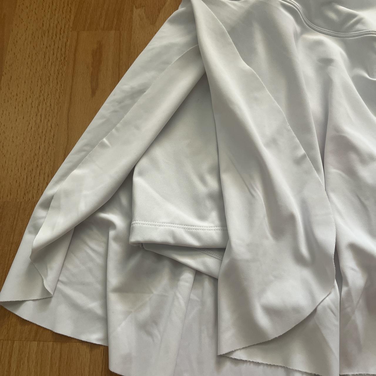 spandex white tennis skirt! shorts built in! xl!... - Depop