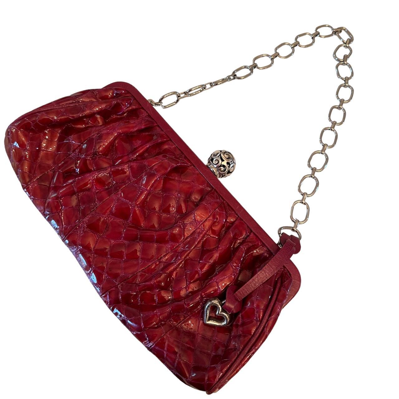 Burgundy patent 2024 clutch bag