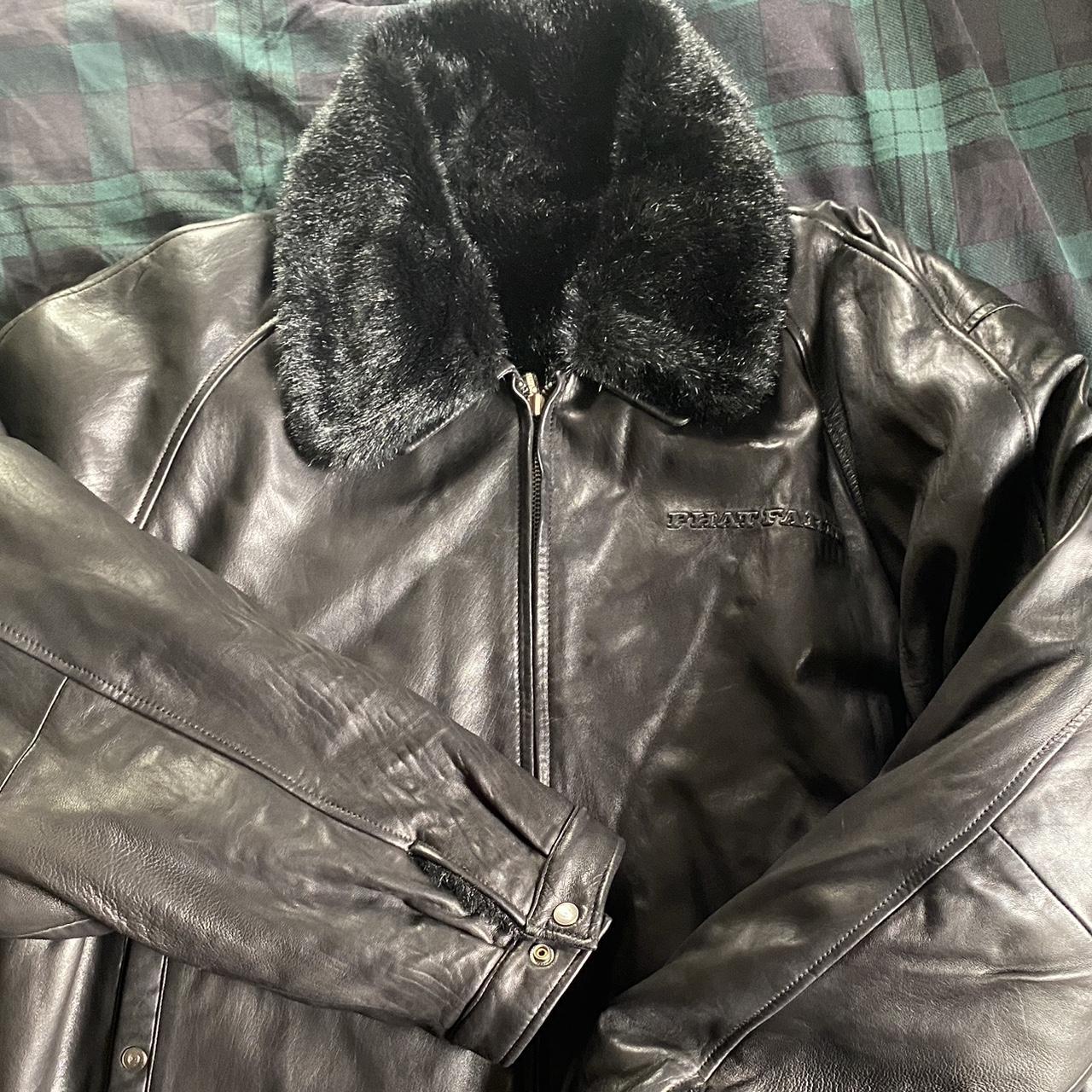 Bomber Jacket Phat Farm Fur Coat Y2K Phat Farm Leather Jacket With
