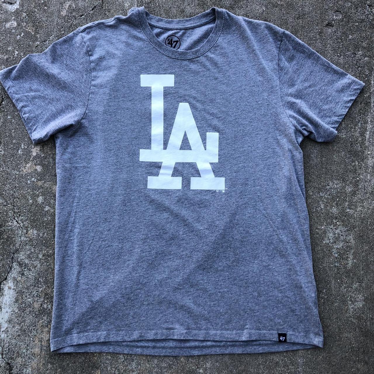 Los Angeles Dodgers Mens T-Shirt '47 Brand Blue La White Tee L