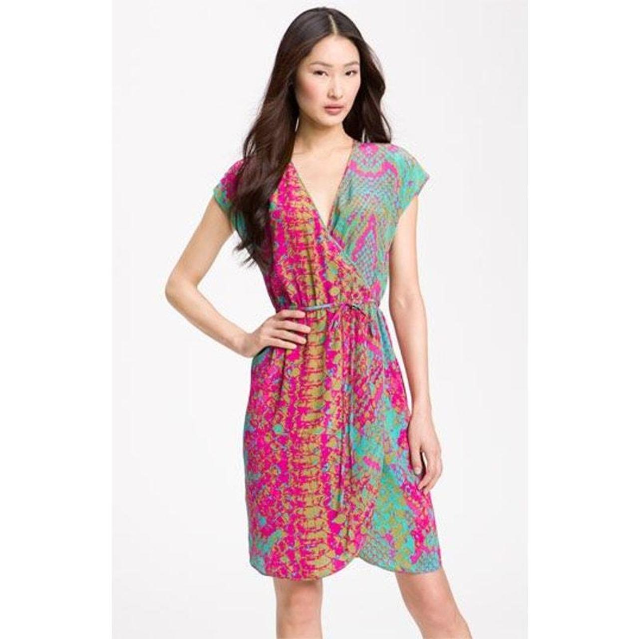 Pink snakeskin wrap dress best sale