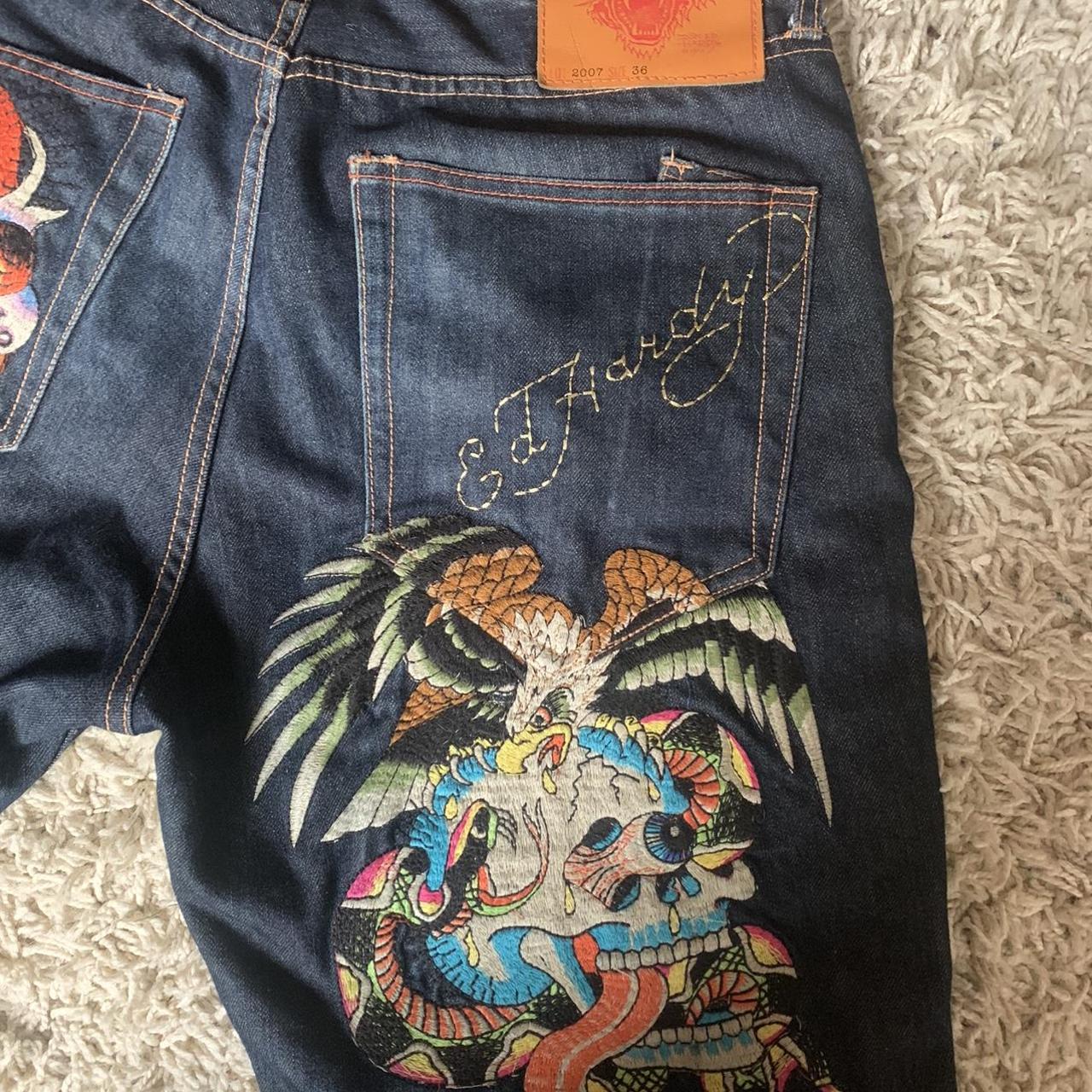 The most insane rare vintage baggy Ed hardy by... - Depop