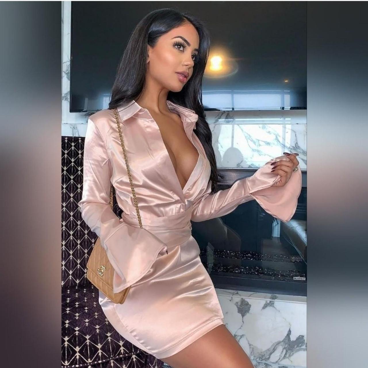 Fashion nova hotsell pink silk dress