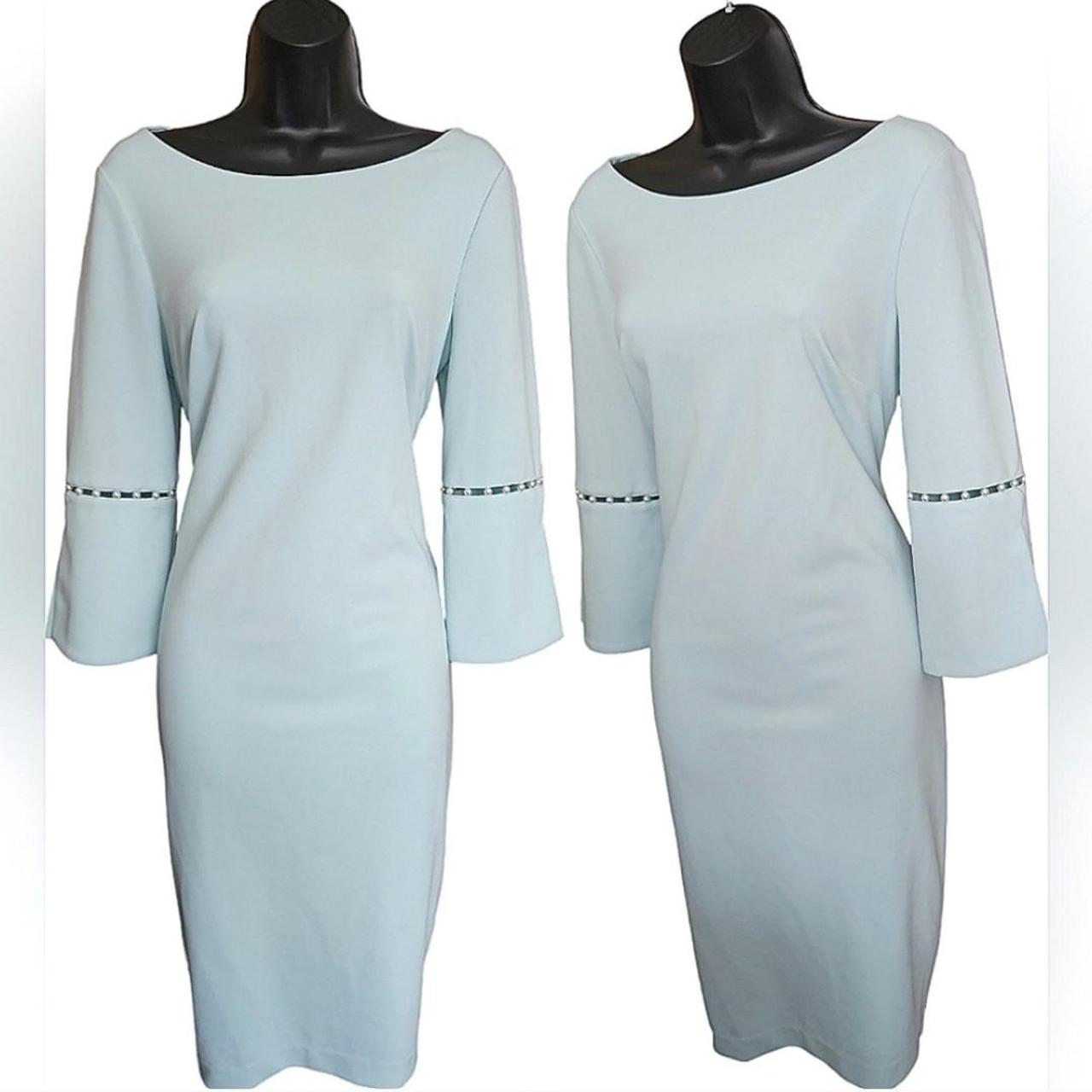 Calvin klein dress with pearl sleeves best sale