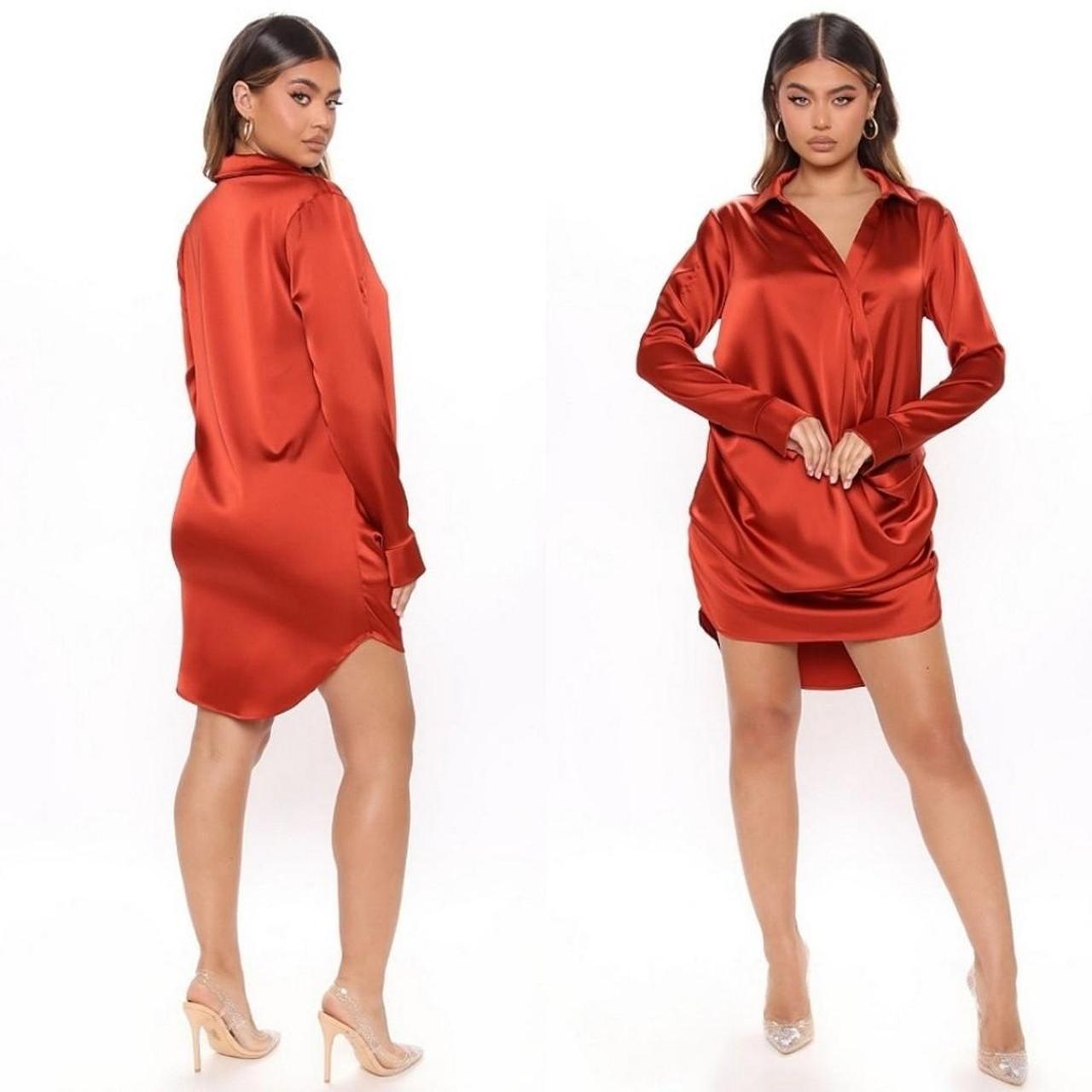 Fashion nova rust dress hotsell