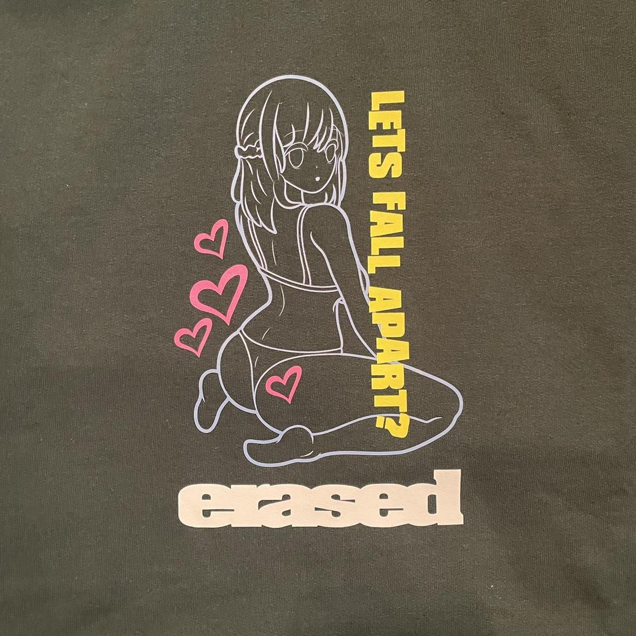 Green Erased let’s fall apart anime girl hoodie in... Depop