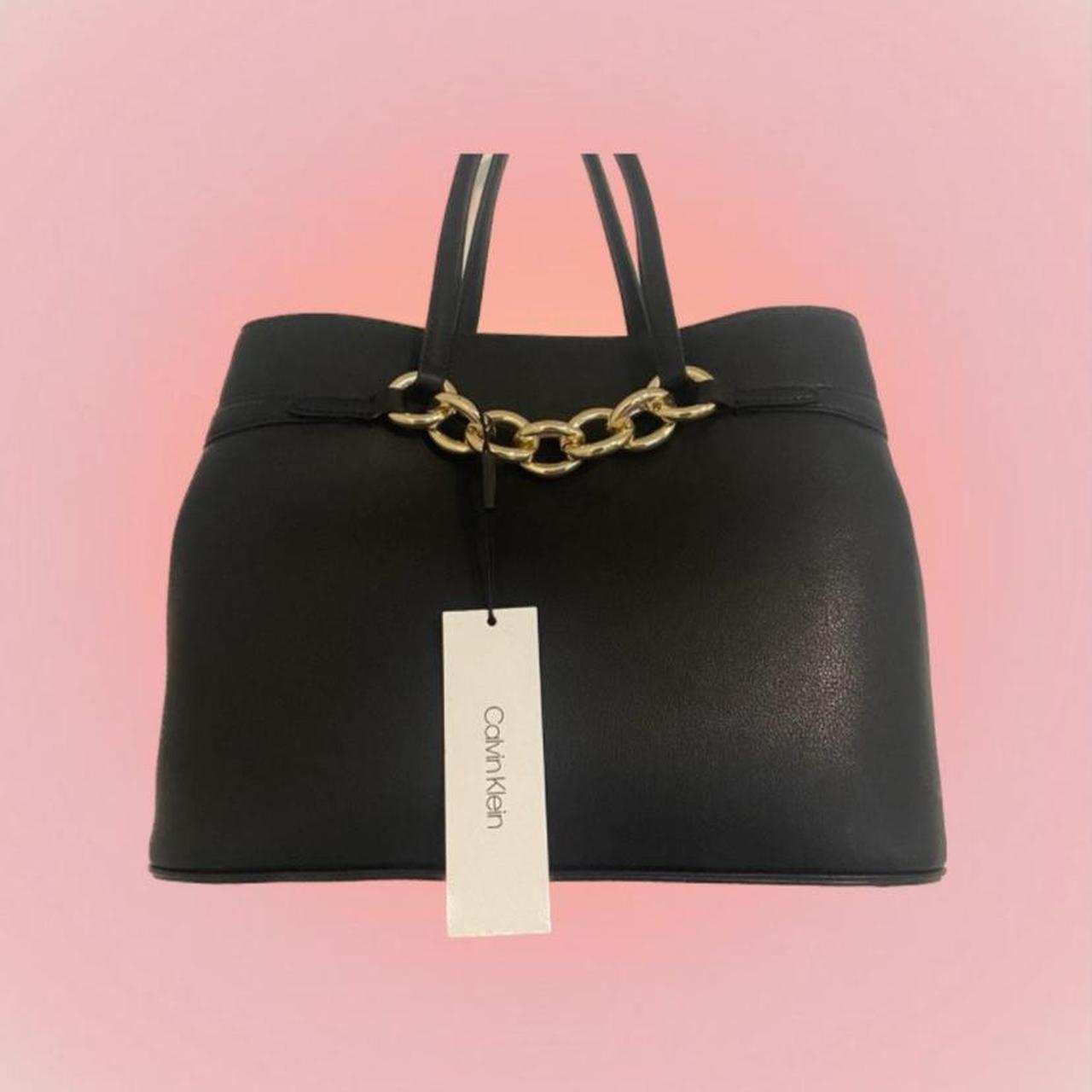 CK Calvin Klein Women's Black and Gold Bag | Depop