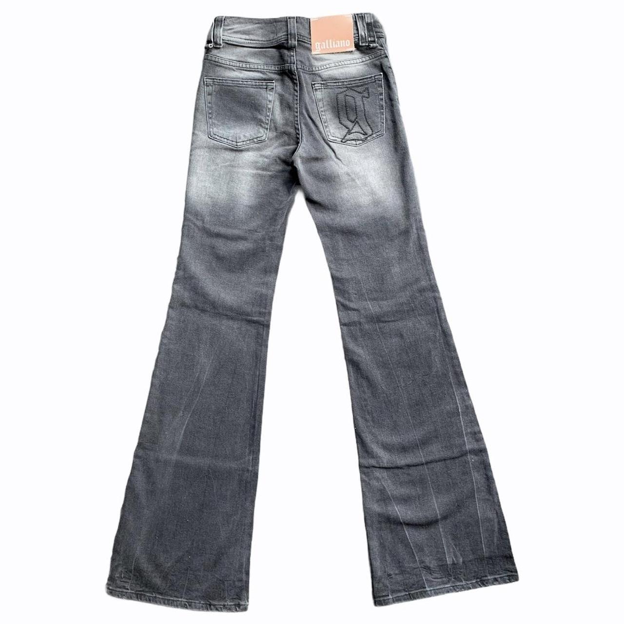 Galliano Women's Grey and Black Jeans Depop