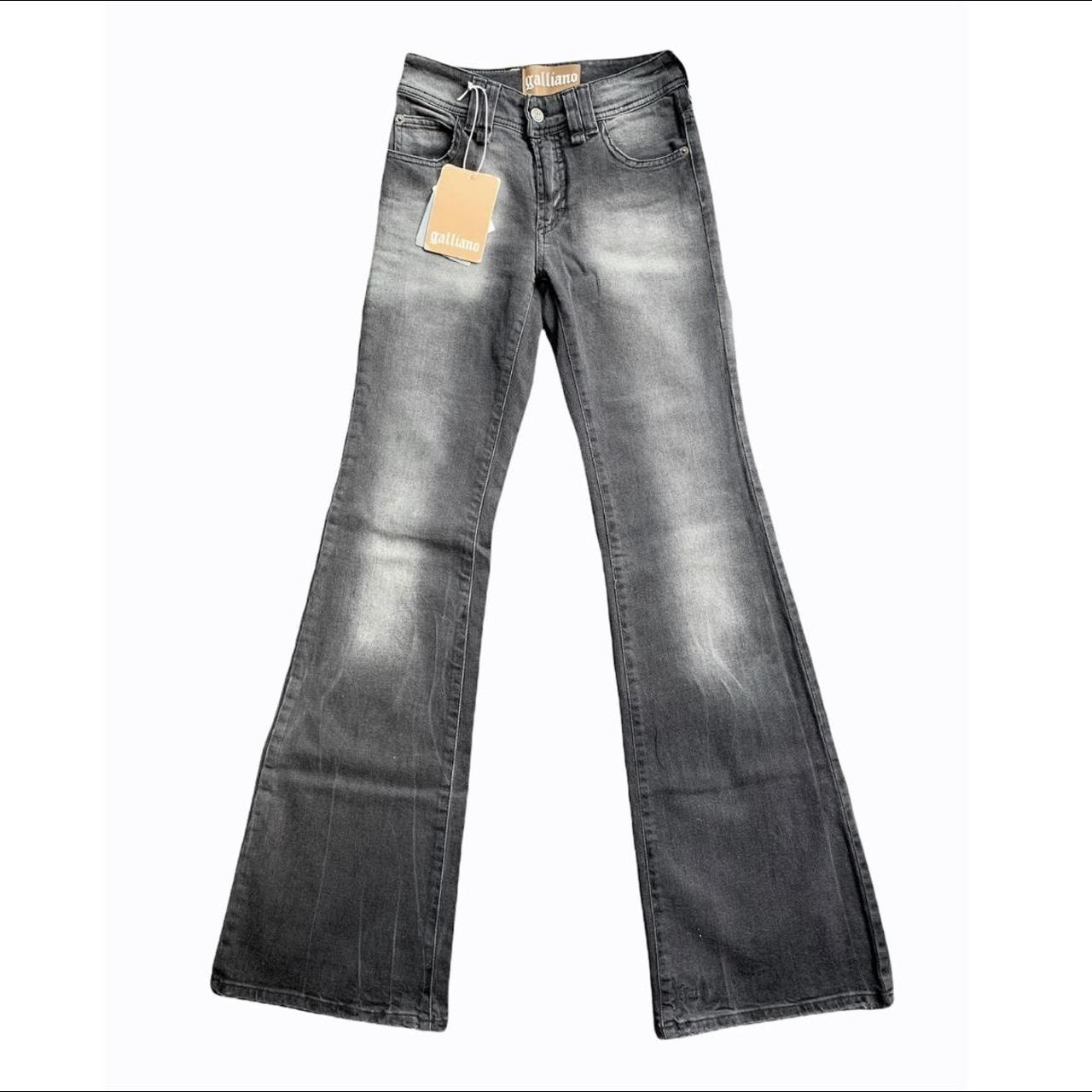 Galliano Women's Grey and Black Jeans Depop