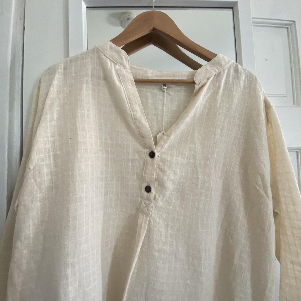 Oversized undyed natural linen shirt New with tags... - Depop