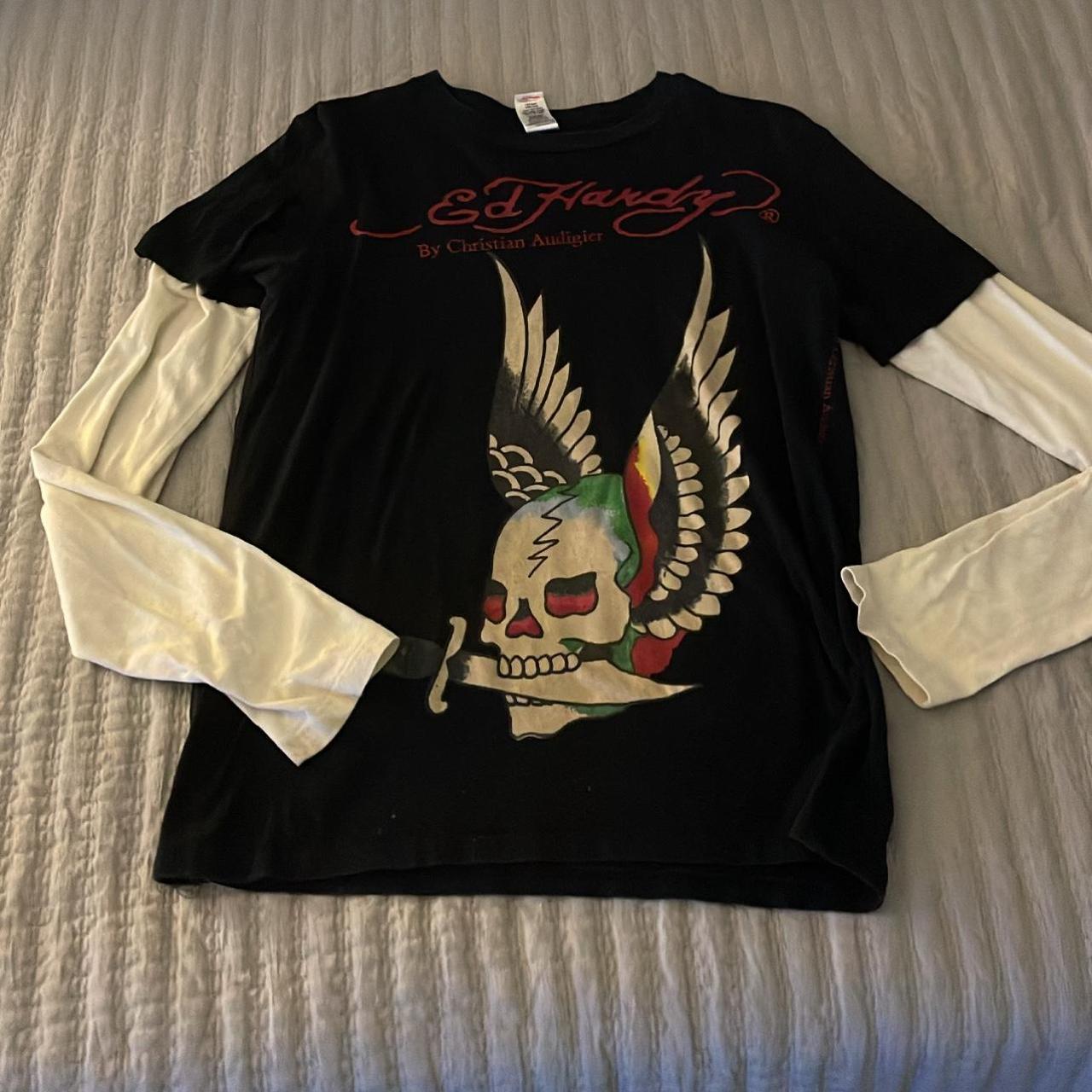 Super cute Ed hardy long sleeve tee shirt Size... - Depop