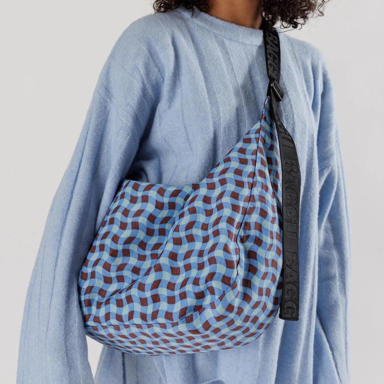Baggu large crescent bag Wavy blue gingham Sold... Depop