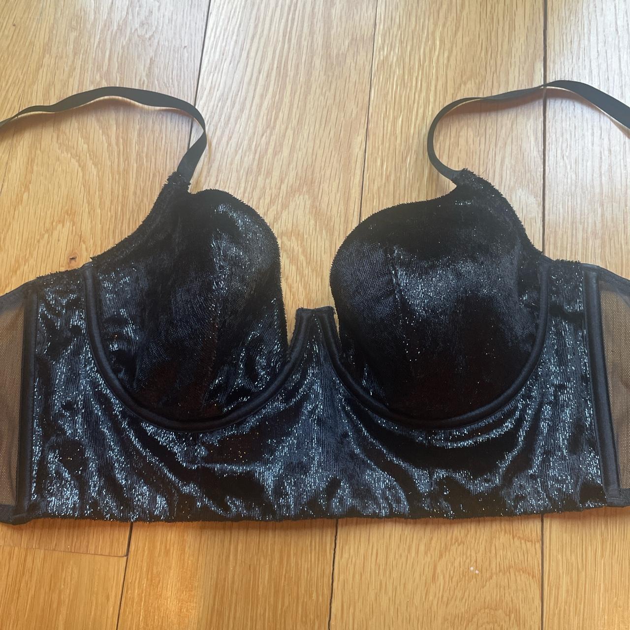 Victoria’s Secret black velvet with shimmer corset