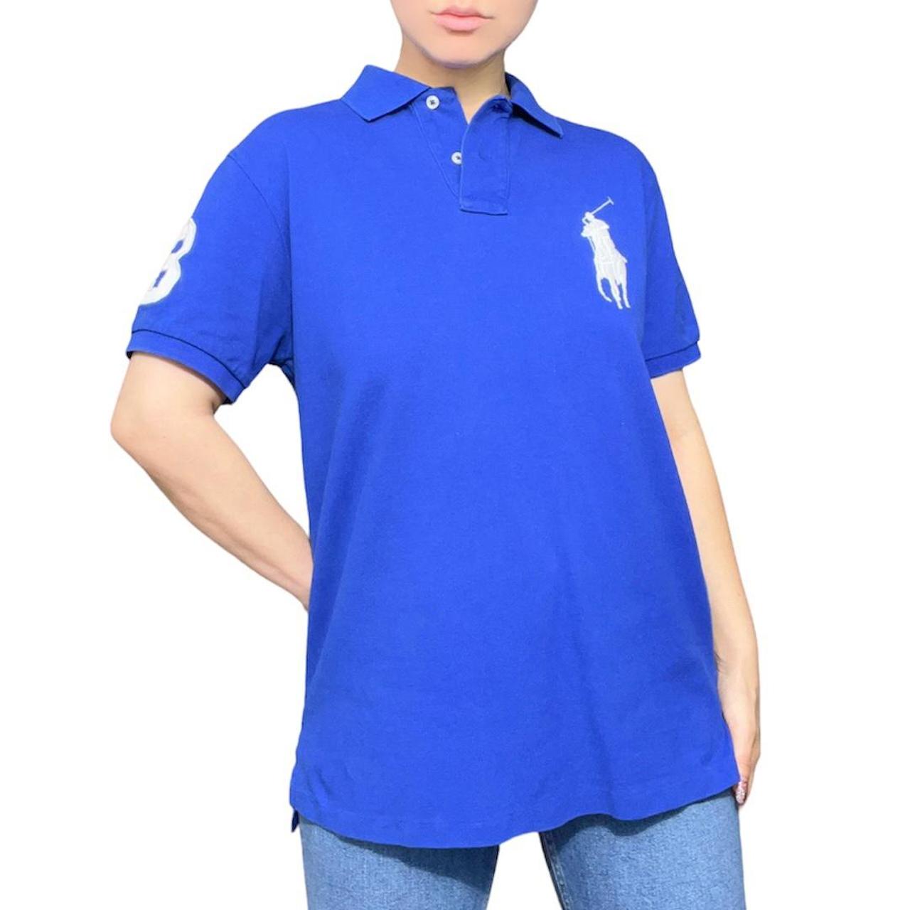 Ralph Lauren Men's White and Blue Poloshirts Depop