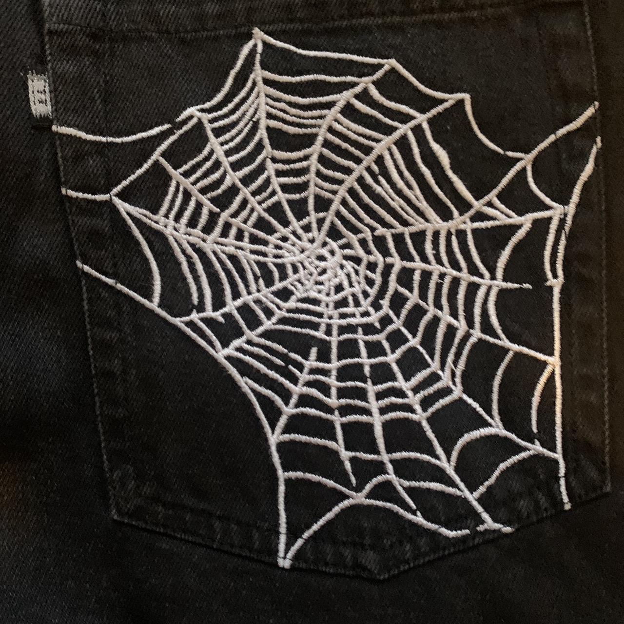 Earl Skateboards Black jeans size m spider web... - Depop