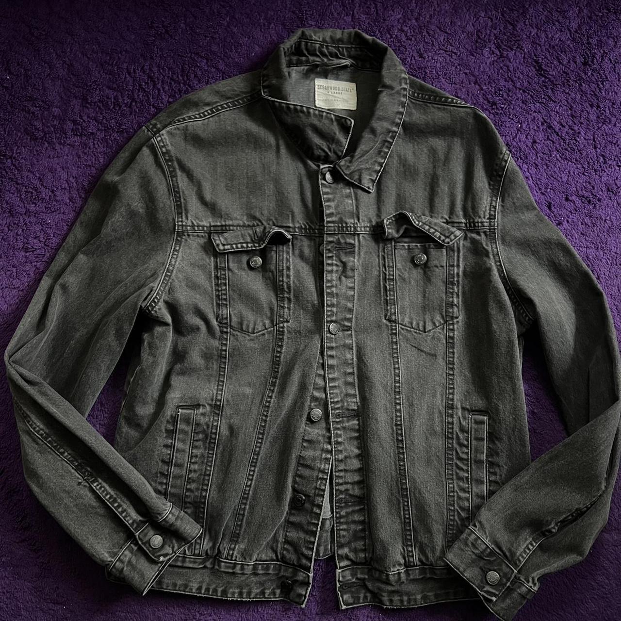 Faded black outlet jean jacket mens