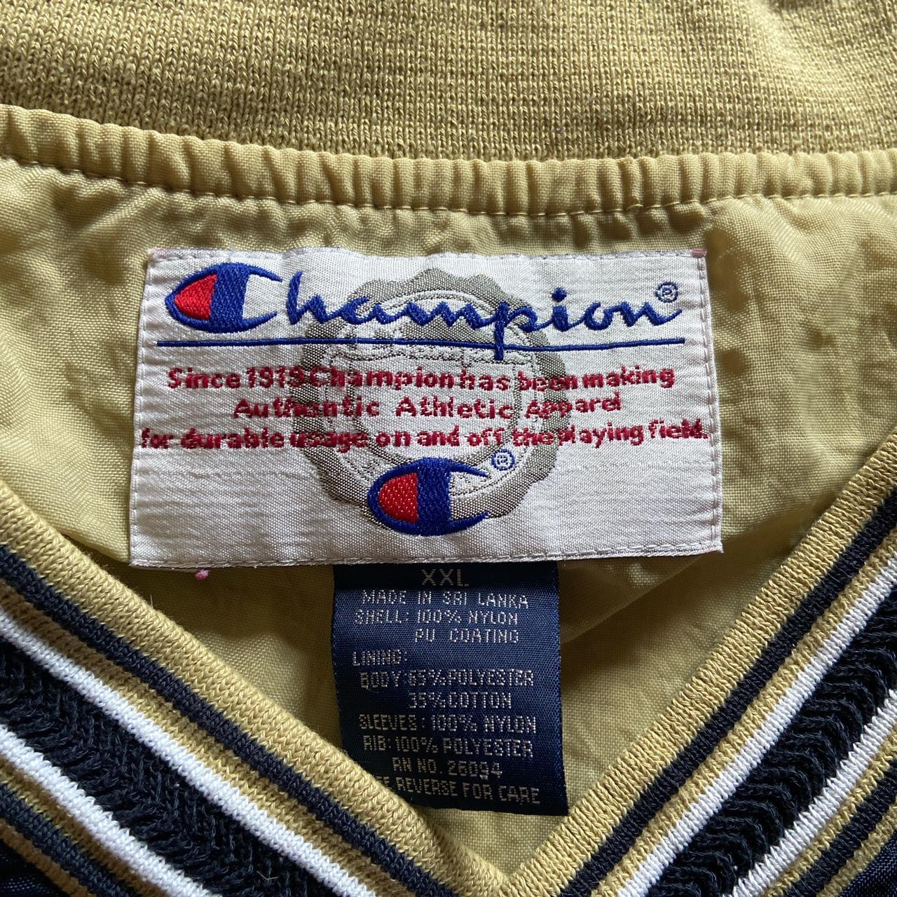 Vintage champion windbreaker jacket pullover navy... - Depop
