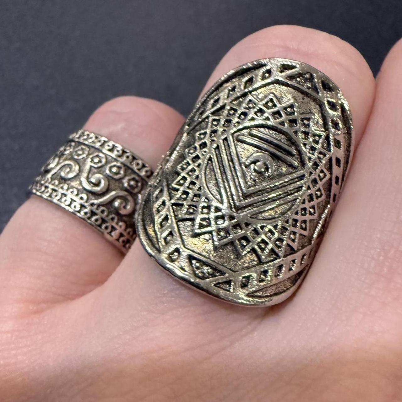 Women's Ring - Silver – chunky silver ring stack … - image 1