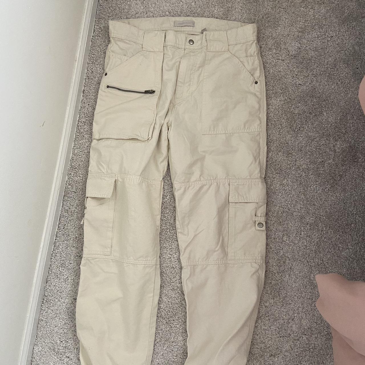 Urban Outfitters Women's Cream Trousers | Depop