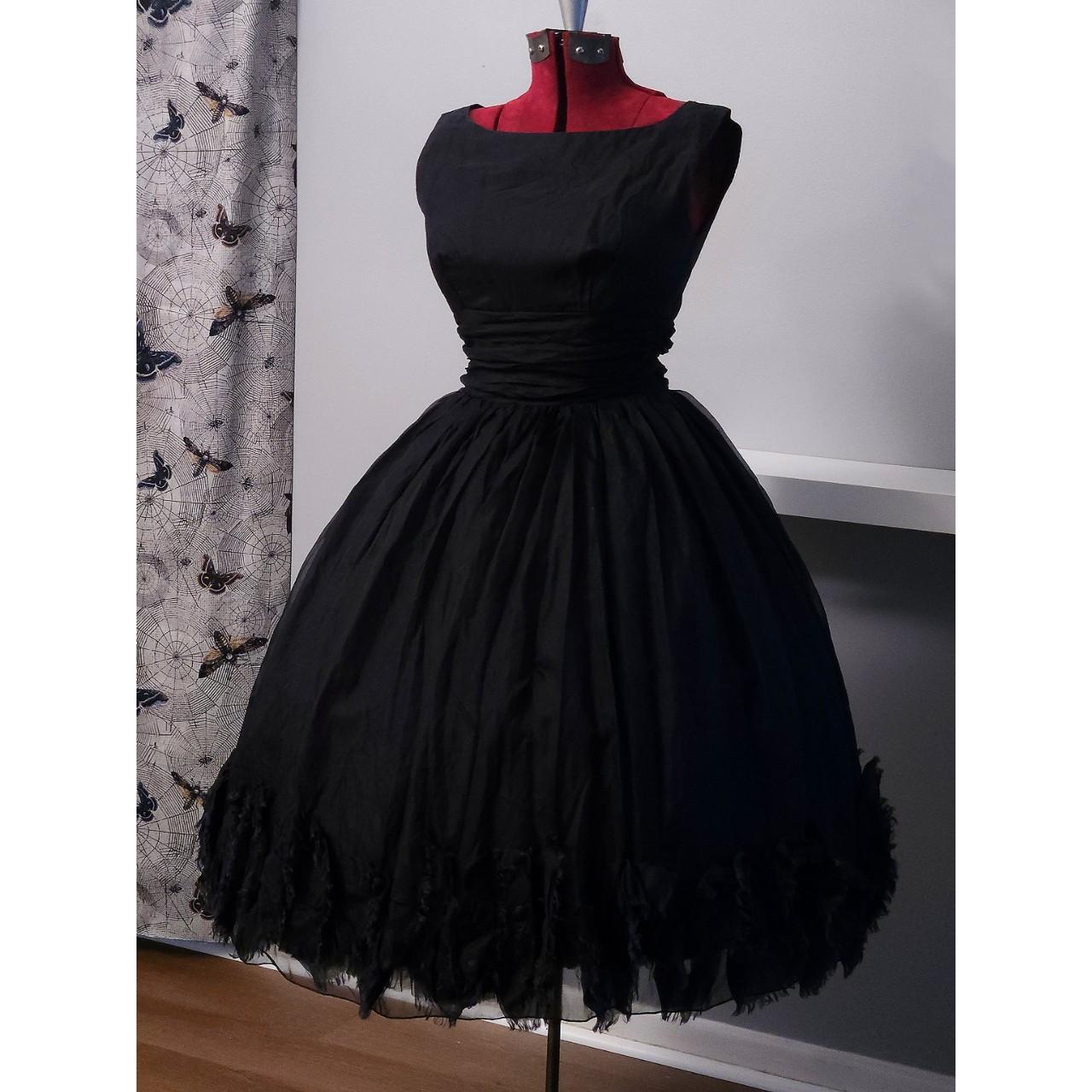 50s Vintage Goth Dress 🦇 Size XS-S Bust 34-36