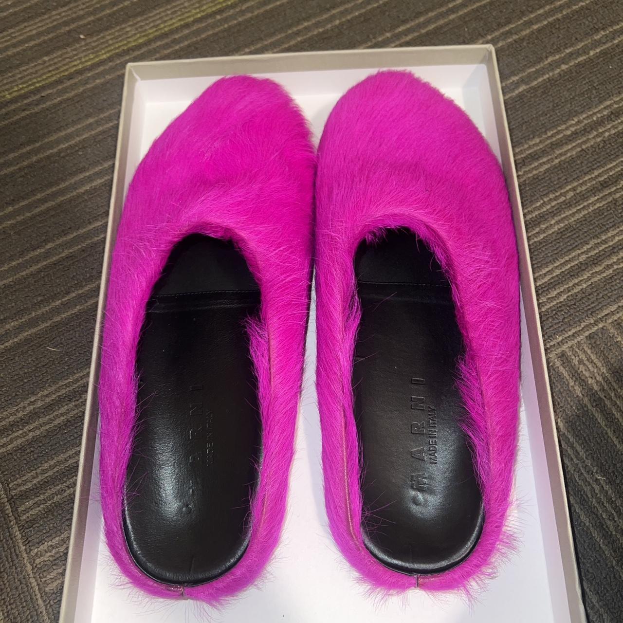 Pink Marni Slides Leather flats 42EU Very good... - Depop