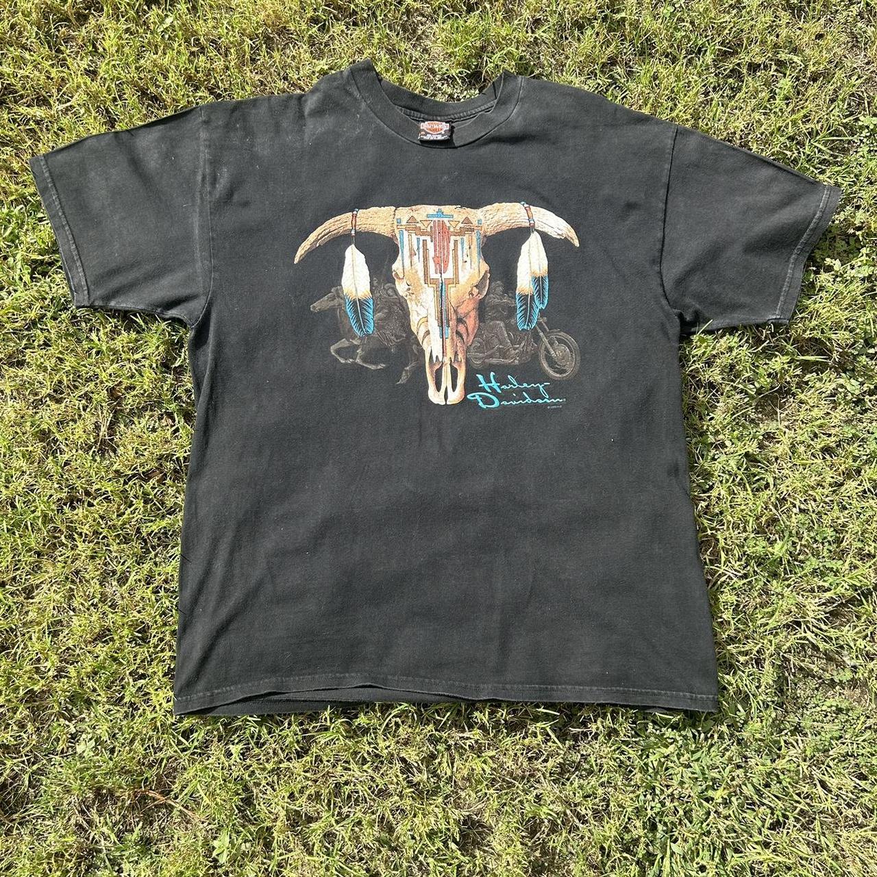 Harley Davidson Bison Skull t-shirt Size XL fits... - Depop