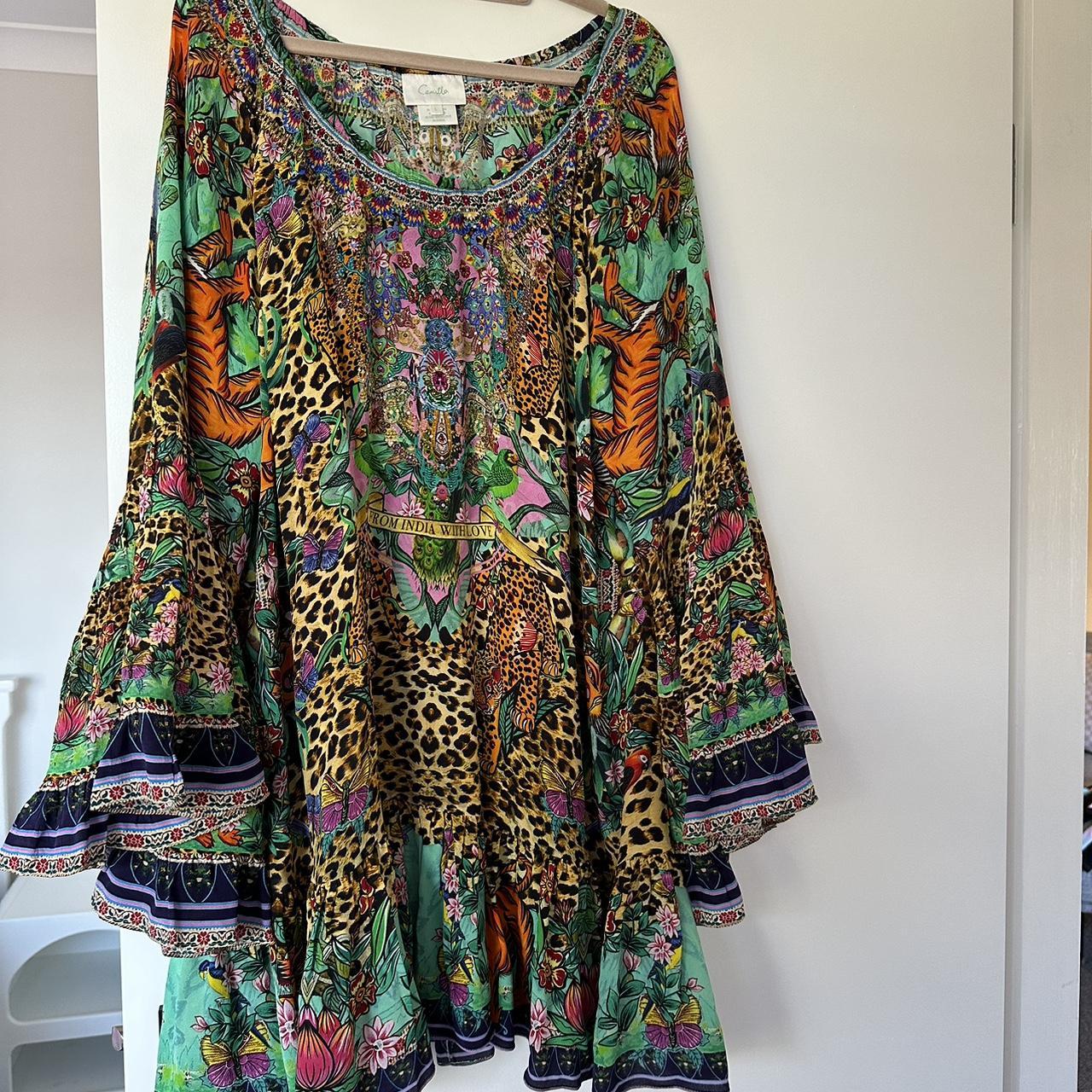 Size L Camilla silk dress - Depop