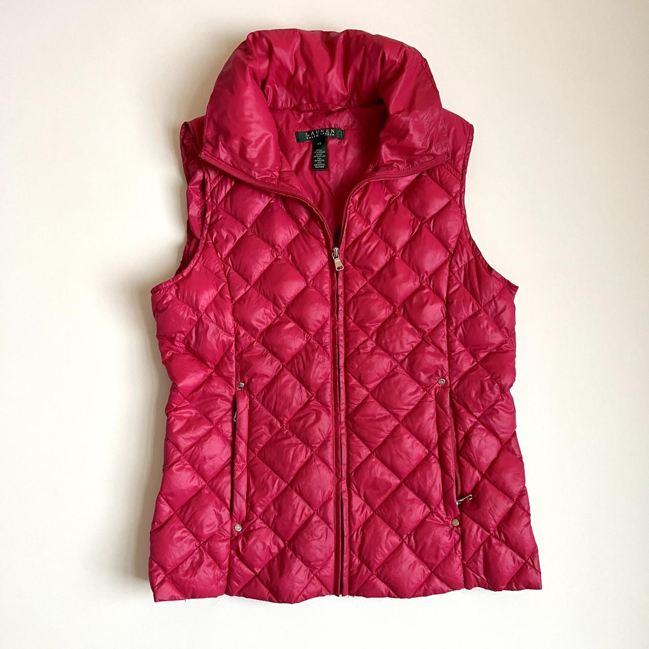 Lauren Ralph Lauren hot pink down puffer vest... - Depop