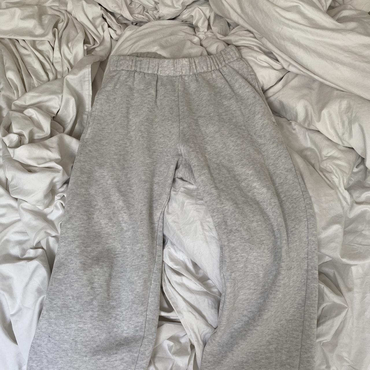 grey brandy melville joggers one size no marks or... - Depop