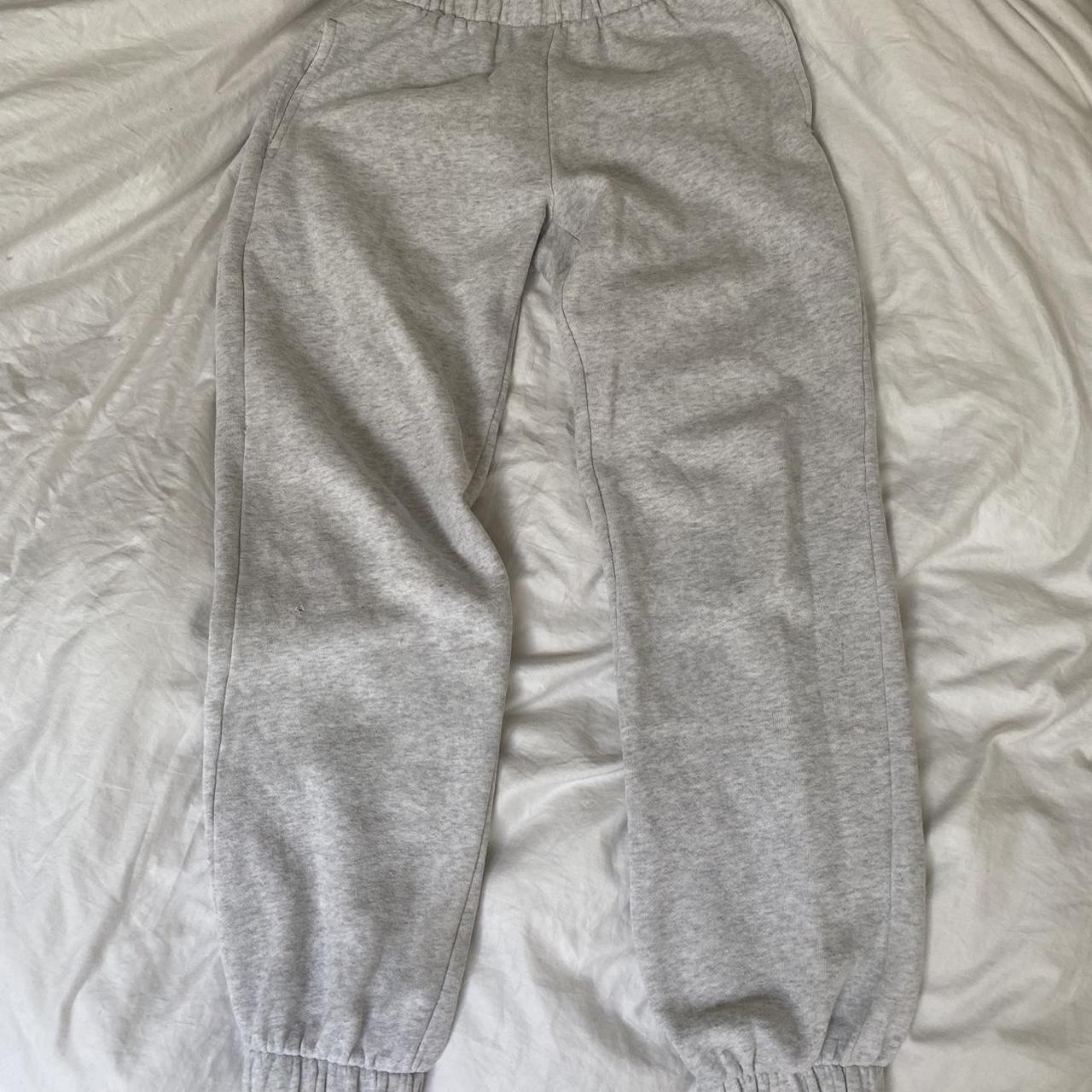 grey brandy melville joggers one size no marks or... - Depop