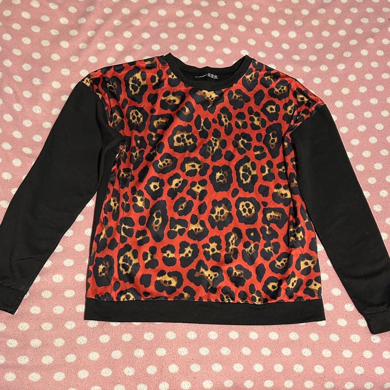 Primark red 2025 leopard print top