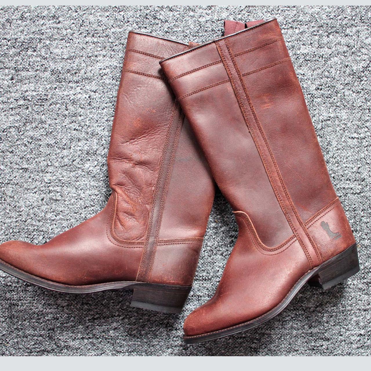 SOLD!!!! Cowboy style real leather boots by... Depop